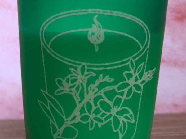 vela de soja aromática con relajante olor a jazmín