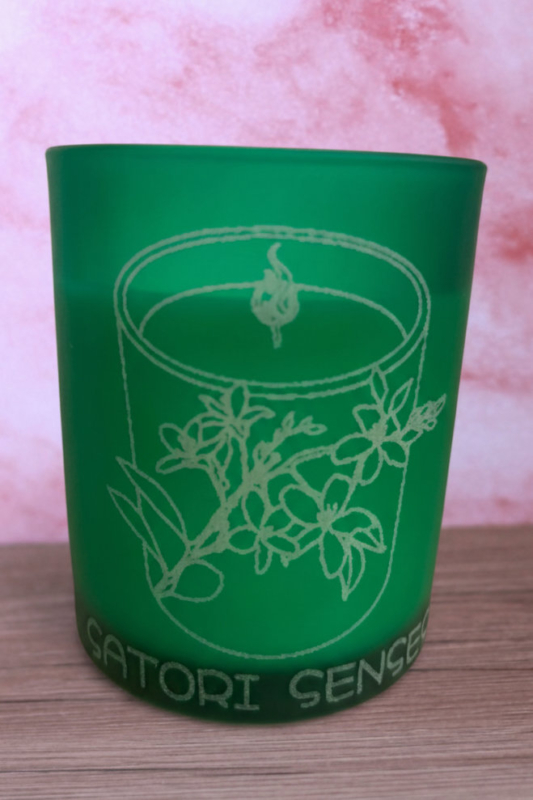 vela de soja aromática con relajante olor a jazmín