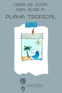 Vela de soja con olor a playa tropical