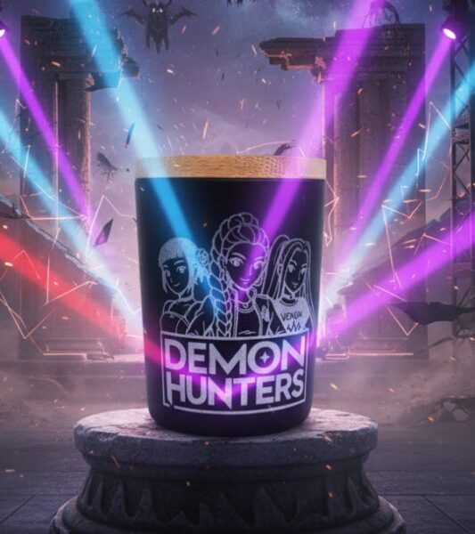 vela kpop demon hunters de cera de soja